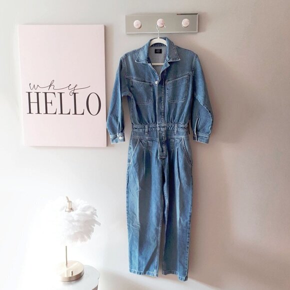 NWT COH med. wash blue denim jean jumpsuit, 2 - Picture 5 of 12